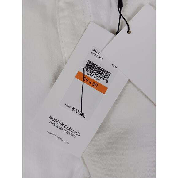Calvin Klein Jeans Womens 29X30 Miami White Mid Rise Skinny Casual Beach - Picture 6 of 15